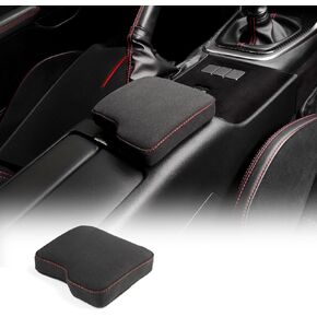 KUNGKIC for Toyota GR86 86 Subaru BRZ 2022 2023 2024 Soft Armrest Pillow Auto Center Console Cushion Pad Automotive Interior Accessories Alcantara Style Red Line