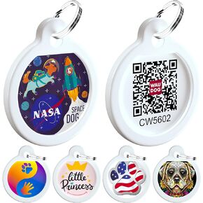QR Code Dog Tag - Silent Dog Tags for Small & Large Dogs - Pet ID Tag for Dog & Cat Collar - Connected to Free Mobile App with Personalized Pet Profile