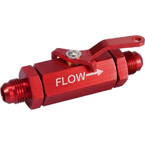 X AUTOHAUX Car Motorcycle AN6-6AN ORB 9/16"-18 SAE Thread 3/8"-18 NPT Thread Male Flare Fitting Aluminum Alloy Inline Fuel Shut Off Valve 3/8" Flow Control Cut Off Valve W/Cable Lever Black