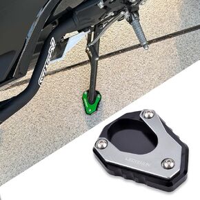 Motorcycle Kickstand Pad Side Stand Foot Extension Enlarger Plate Support compatible with Kawasaki Ninja 400,Z400,ZX-4RR,VER KE650 (Black)