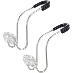 Bling Car Headrest Hook, 2pcs Auto Headrest Hooks, Bling Car Accessories, Universal Auto Back Seat Headrest Metal Hanger Organizer Vehicle Holder for Bag Purse Clothes Grocery. （ Silver ）