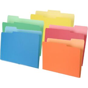 PATIKIL 10pcs Manilla Folders 8.5 x 11, Colored File Folders Letter Size Manila Colored Folders 1/3 Cut Paper Organizer Bulk for Classroom Home Office Paperwork, Tab in Left,Middle,Right
