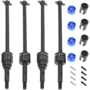 4Pcs Treehobby Steel Front Rear Drive Shaft CVD Driveshaft Dogbone Shafts Compatible with 1/10 Traxxas Slash 4X4 Rustler VXL 4x4 Stampede Hoss VXL 4X4 2WD RC Car