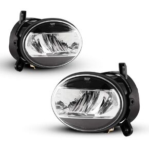 AUTOWIKI Pair of LED Driving Fog Lights Replacement for 2009 2010 2011 2012 2013 2014 Audi A4 Allroad A6 S4 S5 Q5 Clear Lens LED OEM fog lamps