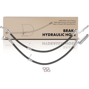 A-Premium Rear Driver and Passenger Brake Hydraulic Hose Compatible with Honda and Acura Models - Civic 2006-2011 1.3L 1.8L 2.0L, CSX 2006-2007 2.0L - Replace# 01466SNAJ01(Pack of 2)