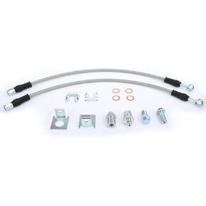 7/16" Braided Stainless Steel Brake Hose Kit Disc Brake Caliper Hoses Fit for GM Brake Vehicles, Clear PVC Coated