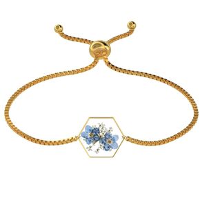 Forget-Me-Not and Queen Anne's Lace Pressed Wildflower Bracelet Adjustable Handmade Pressed Flower Bracelet Alaska State Flower Bracelet Real Wildflower Bracelet