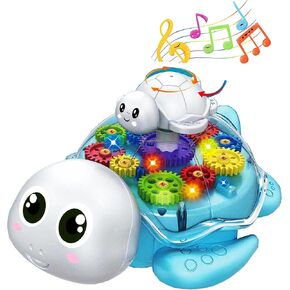 لعبة السلحفاة الموسيقية المضيئة التي تعمل باللمس والذهاب، تروس متحركة ملونة، لعبة تعليمية بإضاءة LED للموسيقى، ألعاب تفاعلية للأطفال الصغار هدية للفتاة الصبية in Kuwait
