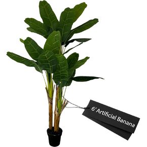 6' Artificial Banana Tree | Fake Plants | Green Home Decor | Cypress & Alabaster