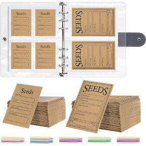 80pcs Seed Storage Organizer, Garden Seed Storage Packet Envelope with Binder Organizer for Seed Keeper Seed Saving