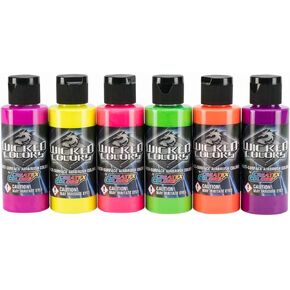 Createx Wicked Color Airbrush Paint: 6-Color Set, Fluorescent