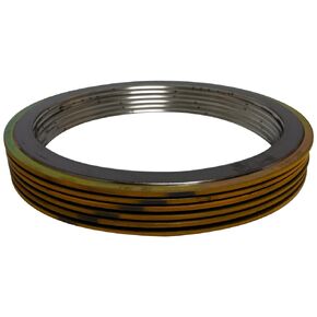 Sterling Seal & Supply SSS 90001304GR150X6 Yellow Band with Gray Stripe Spiral Wound Gasket, High Temperature (Thermal Cycling) and/or Pressure Variations, 1" Pipe Size, 150# Class Flange, 304SS Windings with a Flexible Graphite Filler (Pack of 6)