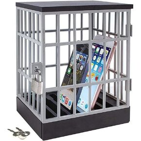 Cell Phone Jail with Lock and Keys, Cell Phone Jail Lock Box,Smartphone Storage Gadget - Family Time, Party Fun Novelty Gift Idea