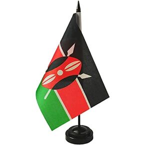 Kenya Desk Flag,Kenya Table Flag, Kenya Flag, Kenya Flag Set- Office Flag, Table Decoration, 8 x 5.5 inches - Vivid Color and Fade Resistant