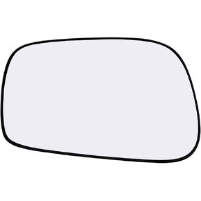 Driver Side Mirror Glass Assembly With Plastic Backing Plate (Non-Heated) Compatible with 2003-2008 Toyota Corolla Matrix, Pontiac Vibe