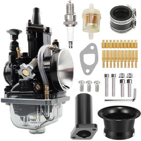 مكربن ​​بريداتور 212 - مكربن ​​PWK 28 مم للرياضات القوية - مكربن ​​بريداتور 212 محسن، مكربن ​​دراجة صغير 196cc CT200U متفوق (أسود شفاف) in Kuwait