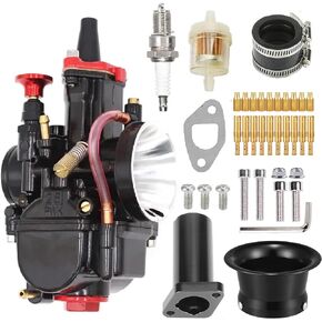 Predator 212 Carburetor - PWK 28mm Carburetor for Powersports - Upgraded 212 Predator Carburetor, Superior 196cc CT200U Mini Bike Carburetor (Transparent black)
