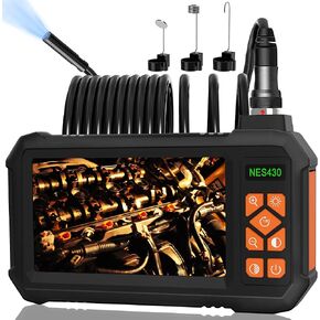 Endoscope Camera with Light, Inspection Borescope Camera with Light, IP67 Waterproof Sewer Camera, 4.3" IPS Screen 1080P HD Snake Camera with 8 LED Lights, 16.4FT, Drain Camera Pipe Camera