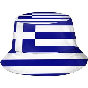 Funny Retro Greece Flag Greek Bucket Hats Summer Travel Beach Sun Hat Outdoor Fisherman Cap for Women Men Teens