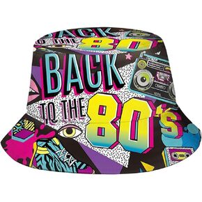 Retro 80s 90s Bucket Hat for Men Women Teens Vintage Unisex Travel Beach Sun Hats Packable Summer Fisherman Hat One Size