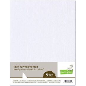 Lawn Fawn LF2481 Woodgrain Cardstock - White Lawn Fawndamentals