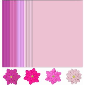 40 Sheets Pink Colored Cardstock, Art Kraft Cover Stock Paper, 65lb/175GSM for Card Construction Making, Scrapbooking, Printing, Quilling and Crafts DIY 4 Shades, 10 Sheet Each Color