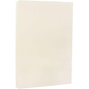 JAM PAPER Legal 80lb Cardstock - 8.5 x 14 Coverstock - 216 GSM - Ivory White Wove Strathmore - 50 Sheets/Pack