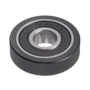 PU Pulley Roller Bearing 8x21x5mm Polyurethane Coated Guide Wheel for Industrial, Black