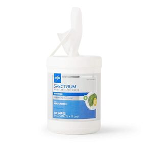 Medline Spectrum Advanced Hand Sanitizer Wipes with Aloe & Vitamin E, Antibacterial & Moisturizing, Bulk Size - 160 Wipes Per Canister, Pack of 6