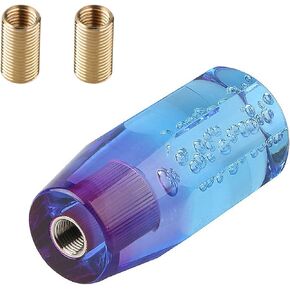 payanwin Universal Car Manual Shift Lever, Crystal Bubble Blue + White Gear Shift Knob （10CM）