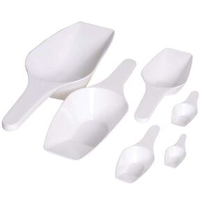 Plastic Scoop Set, 9 Sizes - 2, 5, 10, 25, 50, 100, 250, 500, and 1000ml, Karter Scientific