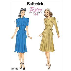 Butterick Patterns Dresses With Shoulder And Bust Detail, Waist Tie, And Sleeve Variations, E5 (14-16-18-20-22)