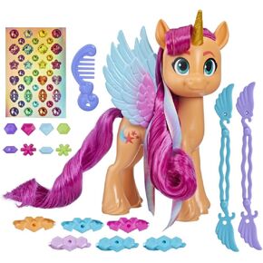 My Little Pony Toys: Make Your Mark Sunny Starscout Ribbon Hairstyles, 6-Inch Orange Pony Toy, Toys for 5 Year Old Girls and Boys and Up, with Hair Styling Accessories
