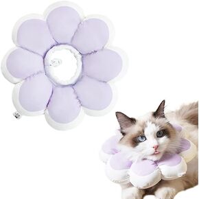 Cat Recovery Cone Collar Pet E-Collar Elizabethan Collar After Surgery Recovery Pet Cone for Cat Puppy Breathable Soft Edge and Easy to Clean (Purple, Small)
