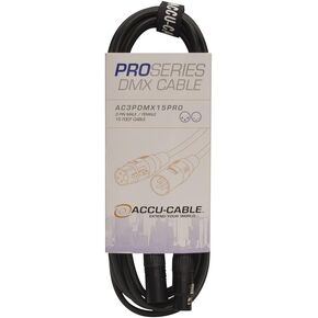 Accu Cable, PRO Series DMX Stage Light Cable, 3 Pin Connection AC3PDMX15PRO (15 FT)