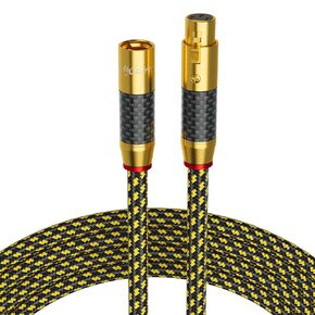 Hi-Fi XLR to XLR Microphone Cable 20 Feet, XLR Male to Female Cable, 3 Pin Balanced XLR Cable, Silver Plated Copper, Multiple Shield, Nylon Braided Cord for Real HiFi System, Audiophiles