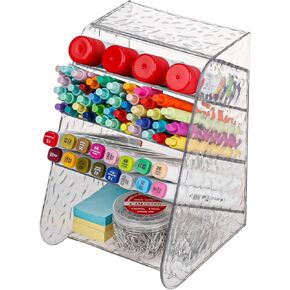 منظم مكتب حامل أقلام فابروك، حامل أقلام رصاص ثابت شفاف للمكتب، رف تخزين عمودي بلاستيكي لمستلزمات المكياج، قرطاسية، لوازم فنية، قهوة (صغير)
