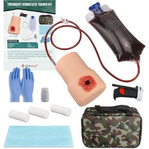 Wound Packing and Tourniquet Task Training Kit to Bleed Control for Medical Education, First Aid Emergency Practice, Military Trauma Trainer