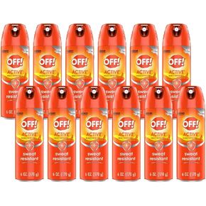 OFF! Active Insect Repellent, Sweat Resistant, Repells Mosquitoes, 6 oz ( Pack of 12)