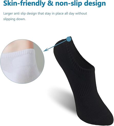 No Show Socks Womens, Thin Athletic Cotton Socks Low Cut Non Slip Ankle Socks 6 Pairs in Saudi Arabia