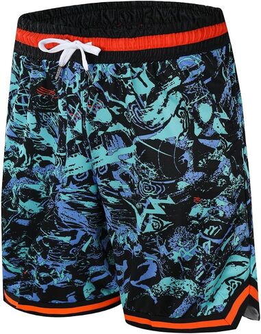 Mens Basketball Athletic Shorts with Zip Pockets Mesh Workout Active Performance Gym Shorts in Kuwait