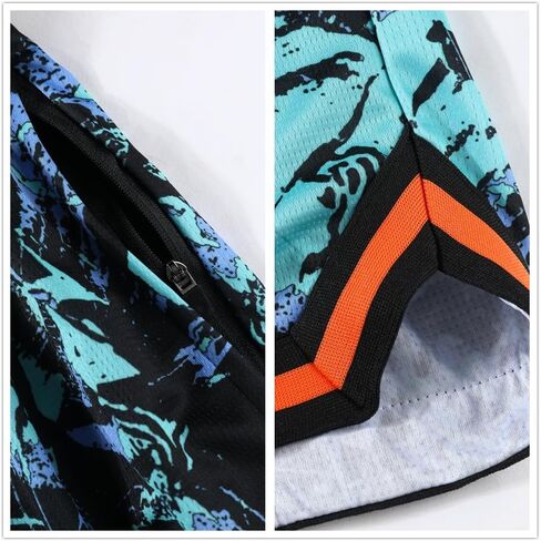 Mens Basketball Athletic Shorts with Zip Pockets Mesh Workout Active Performance Gym Shorts in Kuwait