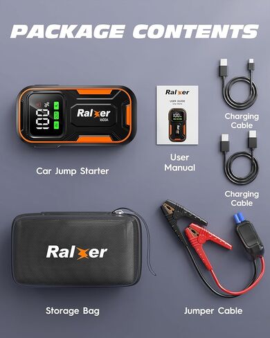1600A Peak 15200mAh Portable Jump Starter، حزمة بطارية Jump Starter (ما يصل إلى 7.5 لتر غاز أو 6.0 لتر محرك ديزل)، بطارية 12 فولت مع نوع C-C PD60W (الإدخال/الإخراج) وشاشة LED in Kuwait