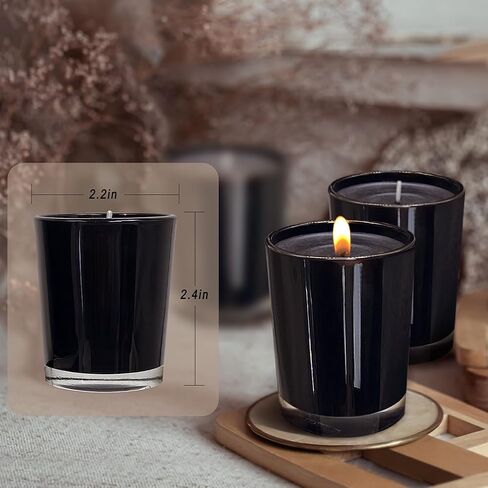 Scented Candles Gift Set, Black Glass Horoscope Jar Aromatherapy Candles Set of 12, Soy Wax Votive Candles for Party Dinner and Camping in Saudi Arabia