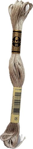 DMC 6 خيوط قطن مطرزة 8.7 ياردة - خشب دريفت فاتح - 117-05 - حزمة من 3 قطع in Saudi Arabia