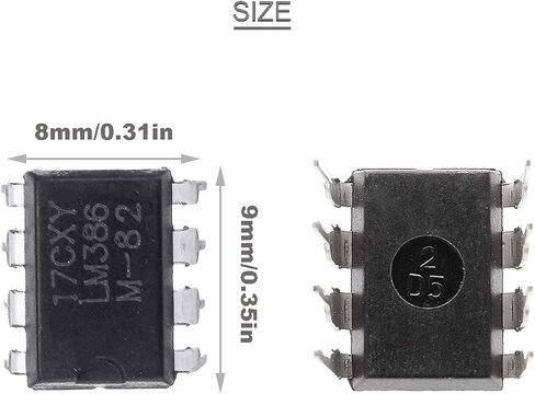 20 pcs LM386 LM386N Audio Amplifier DIP-8 IC Low Voltage Audio Power Amplifier 300kHz Low Input Voltage Regulator Mono Large chip + 20 pcs DIP-8 IC Socket in Saudi Arabia