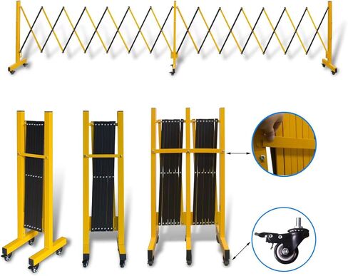 حاجز أمان قابل للتوسيع، حاجز أمان قابل للطي بطول 16 قدمًا، بوابة ممر قابلة للسحب مع 6 عجلات، سياج مرن، حاجز أمان متنقل، حاجز أمان Q235، حاجز معدني صناعي قابل للتوسيع in Kuwait
