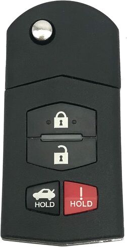 Replacement Key Fob Case Shell Fit for Mazda 3 5 6 RX-8 CX-7 CX-9 Accessories Keyless Entry Remote Control Flip Car Key Fob Cover Housing (4 Buttons, Black) in Saudi Arabia