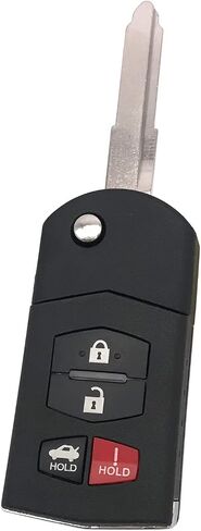 Replacement Key Fob Case Shell Fit for Mazda 3 5 6 RX-8 CX-7 CX-9 Accessories Keyless Entry Remote Control Flip Car Key Fob Cover Housing (4 Buttons, Black) in Saudi Arabia