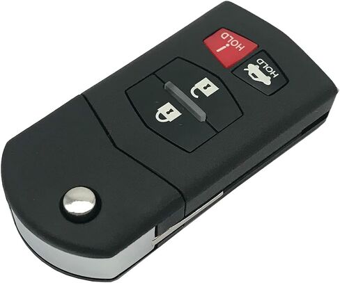 Replacement Key Fob Case Shell Fit for Mazda 3 5 6 RX-8 CX-7 CX-9 Accessories Keyless Entry Remote Control Flip Car Key Fob Cover Housing (4 Buttons, Black) in Saudi Arabia